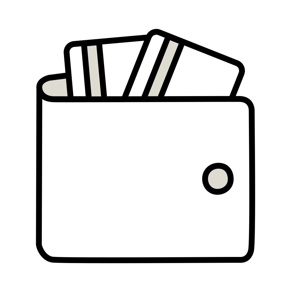 icon carteira claude hand drawn estilo