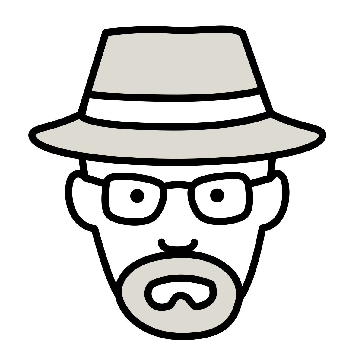 icono walter white claude hand drawn estilo