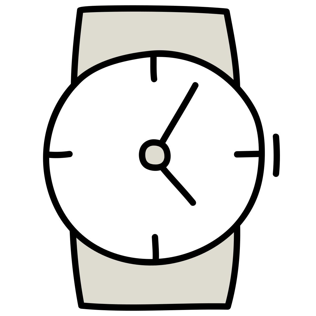icona watches front view claude hand drawn stile
