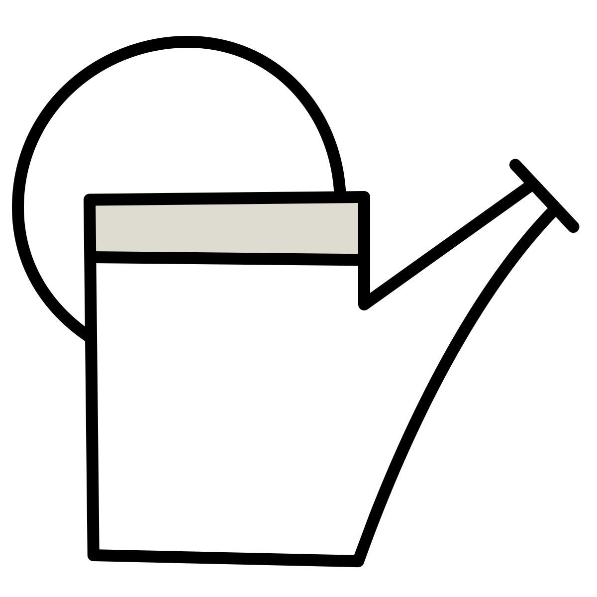 icona watering can claude hand drawn stile