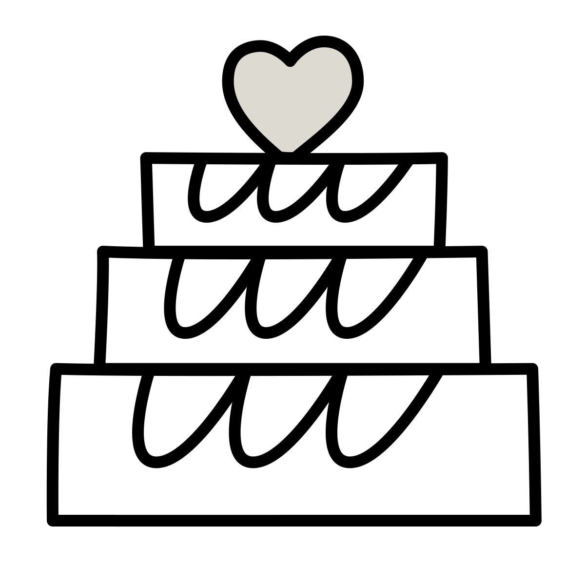 icona wedding cake claude hand drawn stile