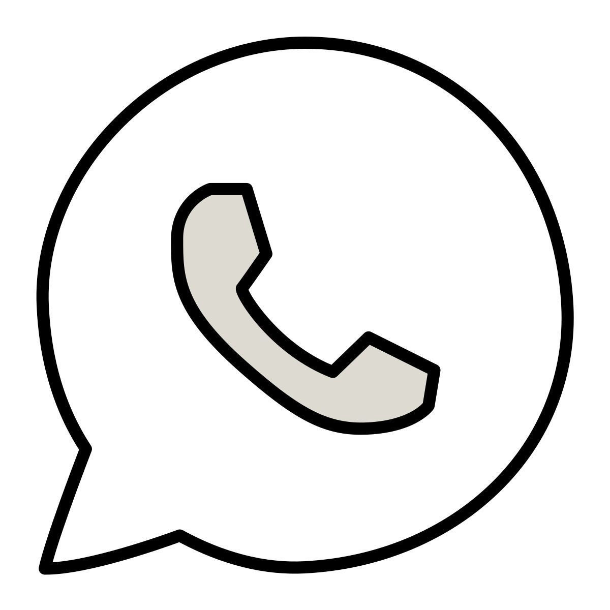 claude hand drawn style whatsapp icon