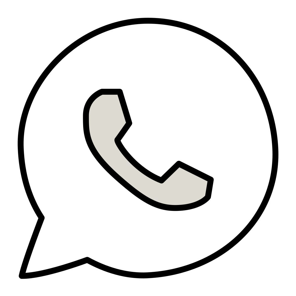 claude hand drawn style whatsapp icon