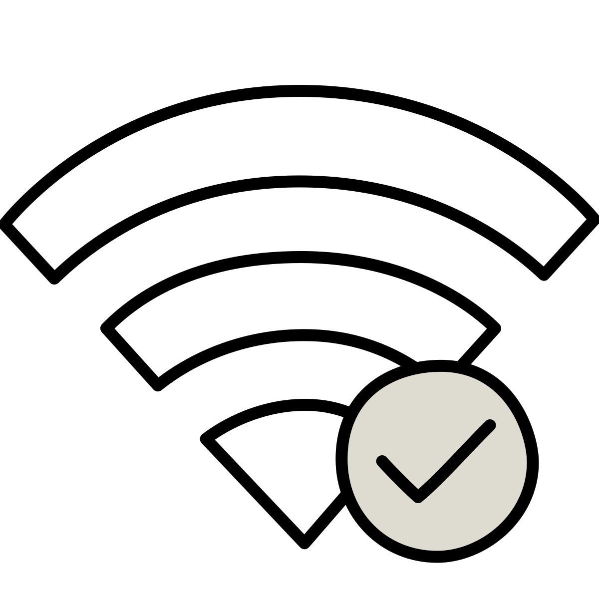 icona wi fi connected claude hand drawn stile