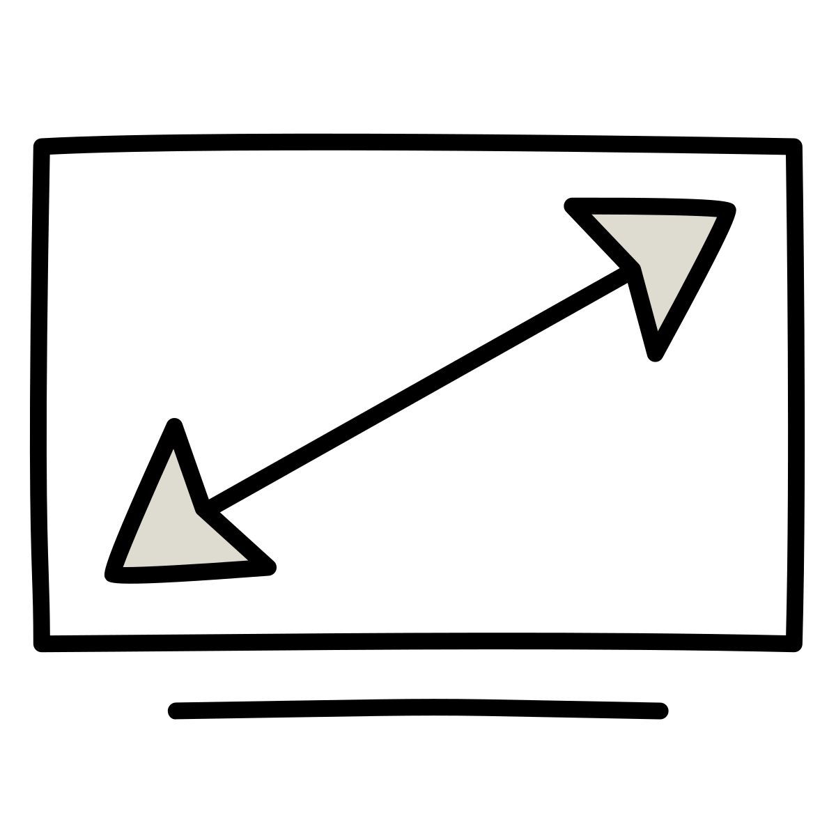 icona tv widescreen claude hand drawn stile