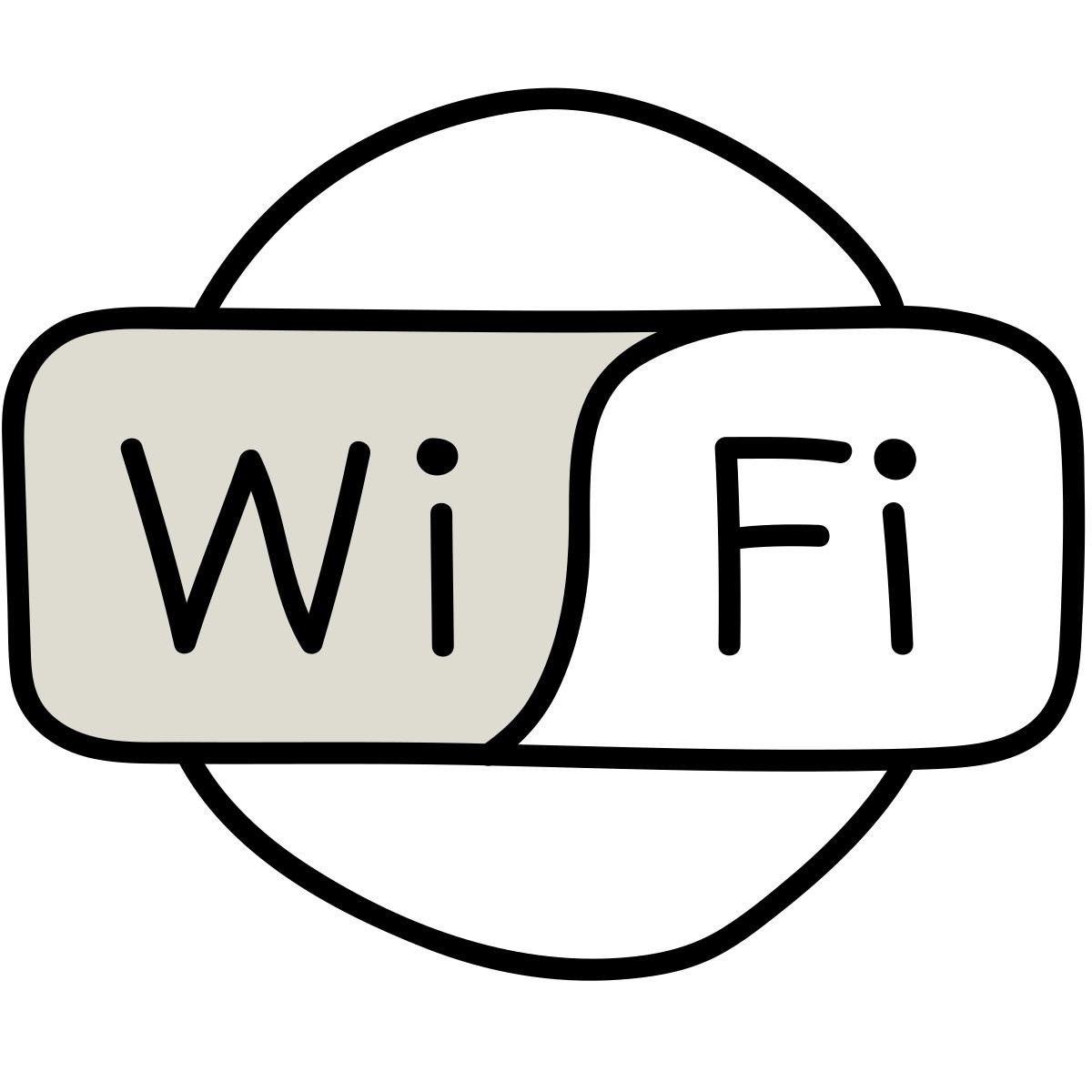 icona logo wi fi claude hand drawn stile