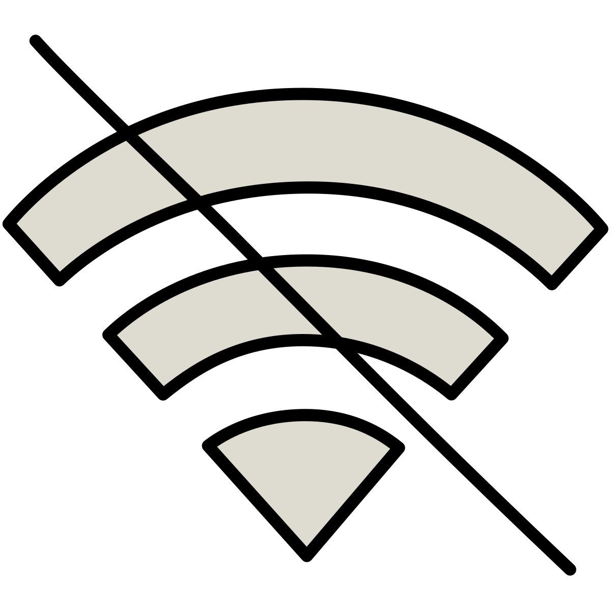 icône wifi éteint claude hand drawn style