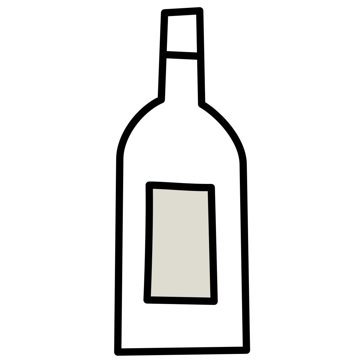 claude hand drawn style bouteille de vin icon