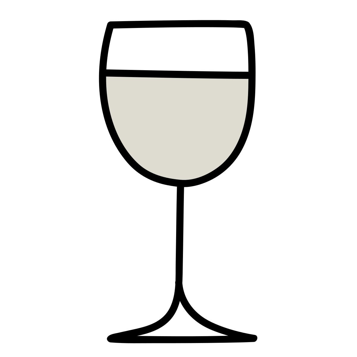 claude hand drawn style copa de vino icon