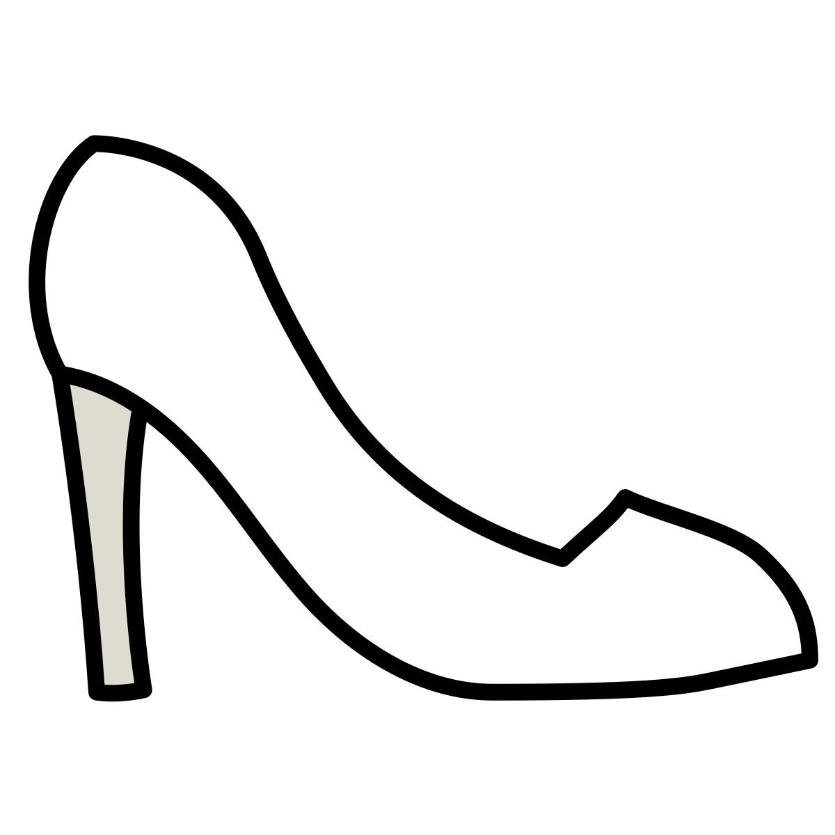 claude hand drawn style women shoe side view icon