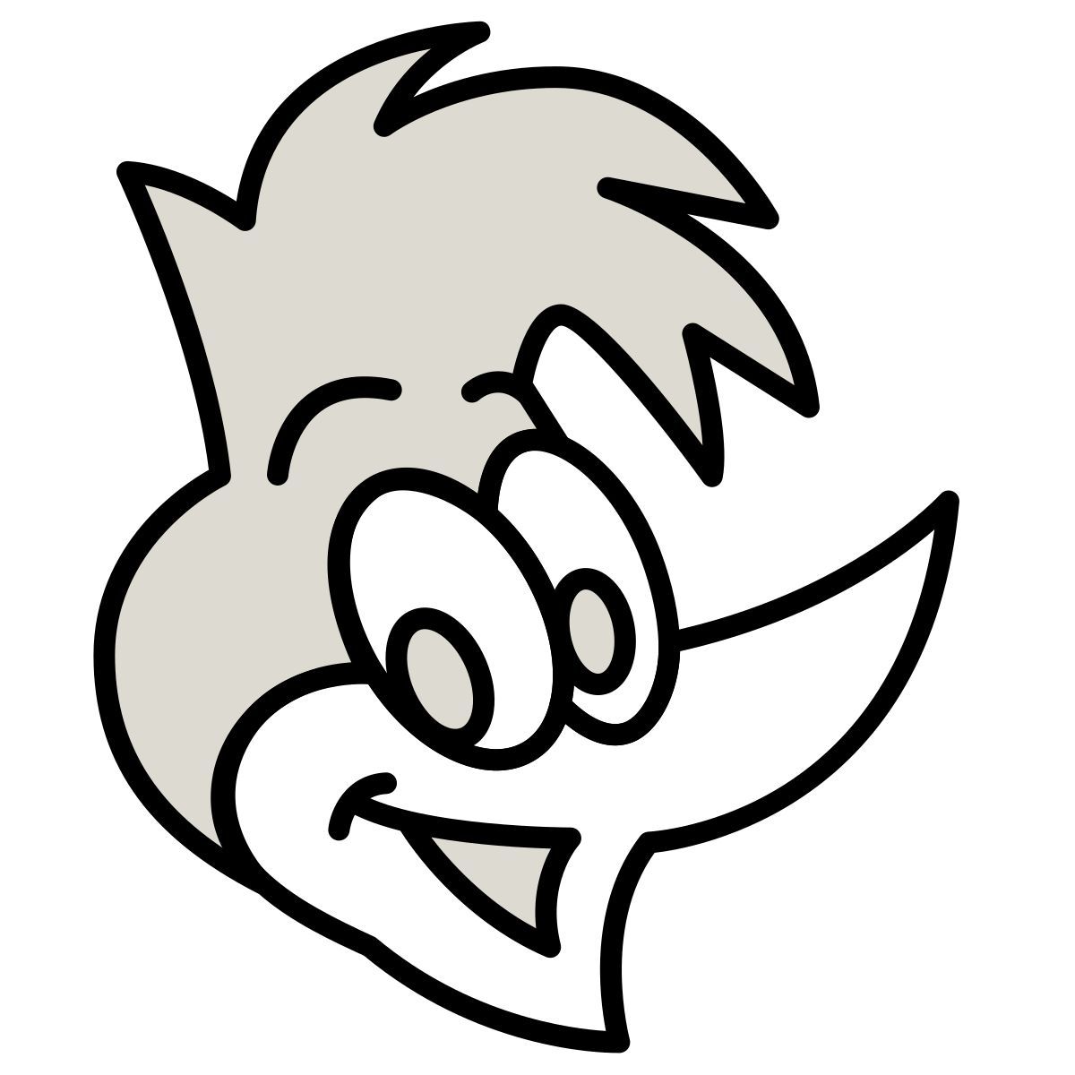 icon pica pau claude hand drawn estilo