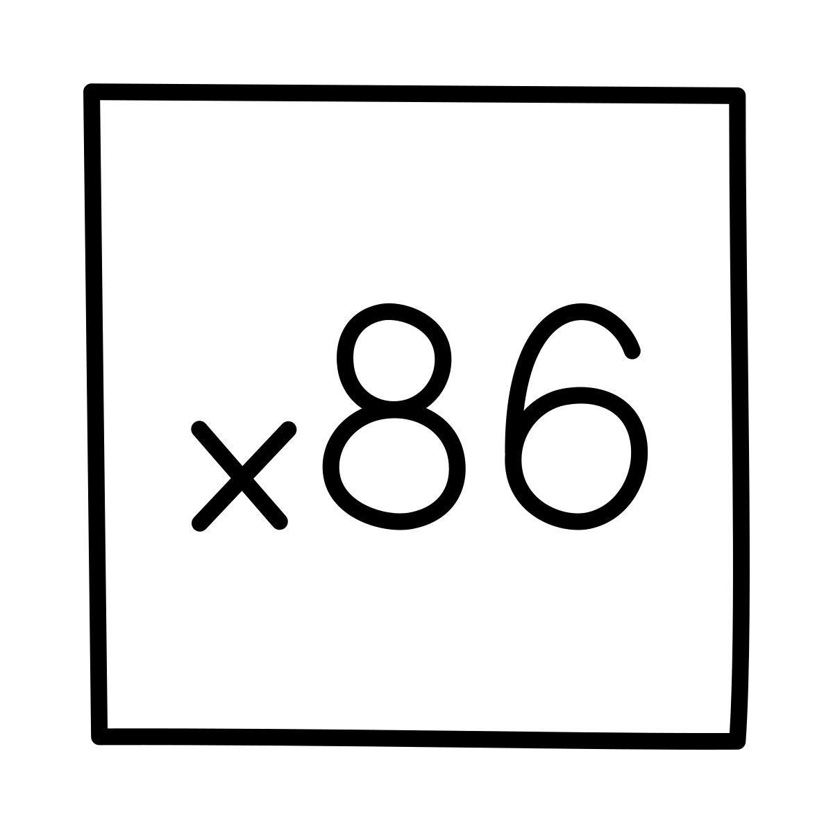 icône x86 claude hand drawn style