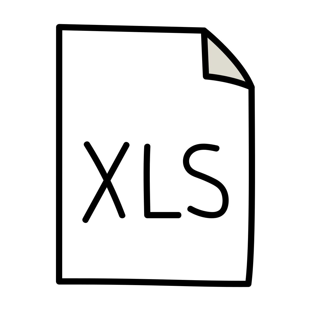 icône xls claude hand drawn style