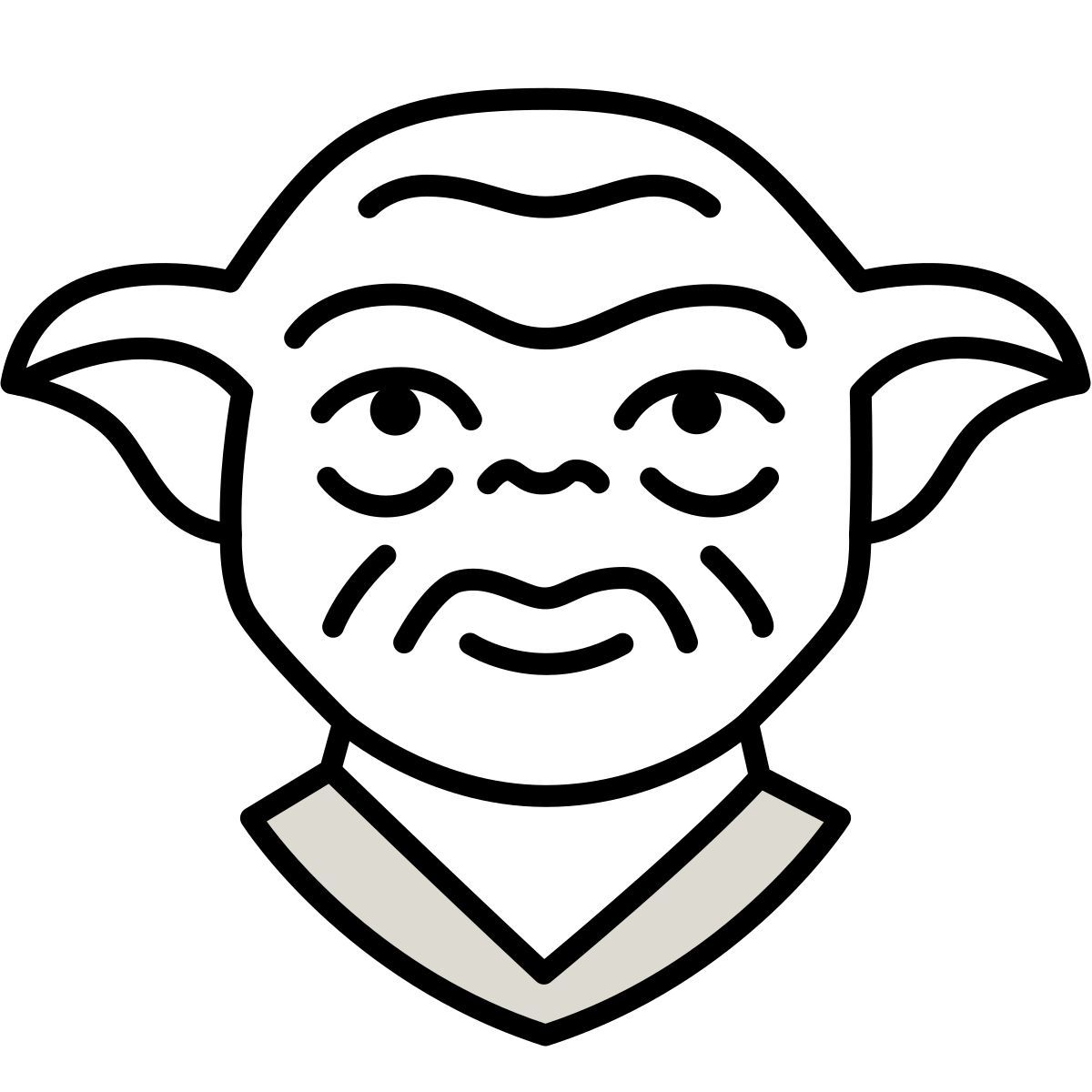 icona yoda claude hand drawn stile