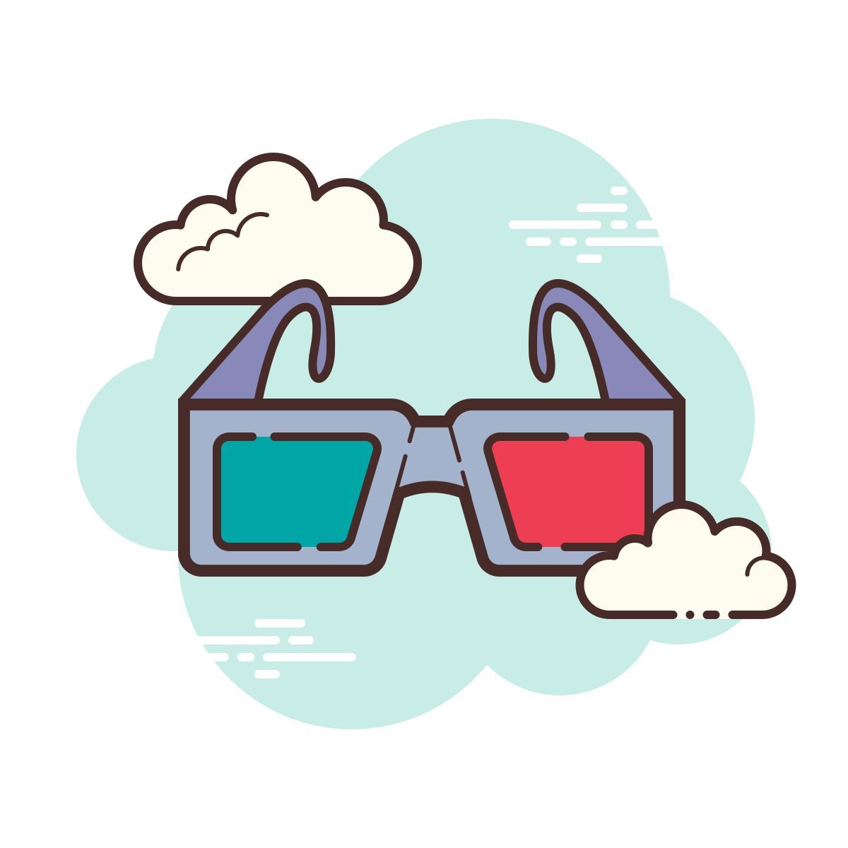 cloud style occhiali 3d icon