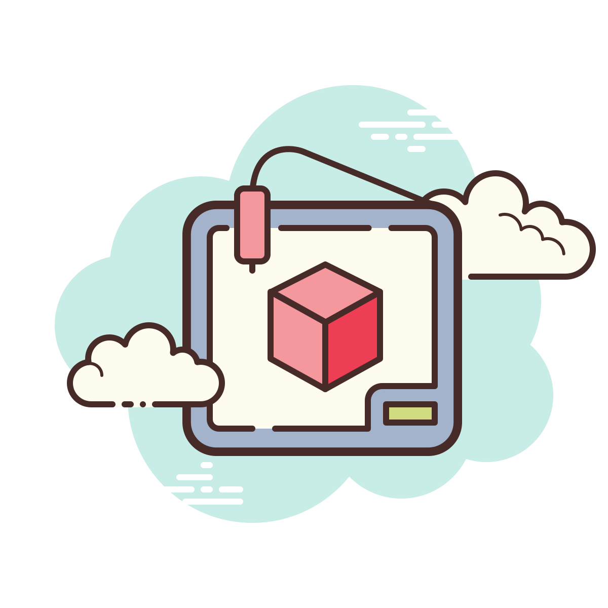 cloud style 3d printer icon