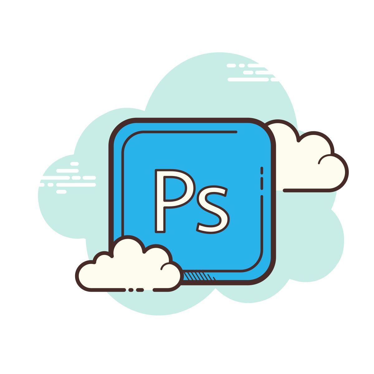 cloud style adobe公司的photoshop icon
