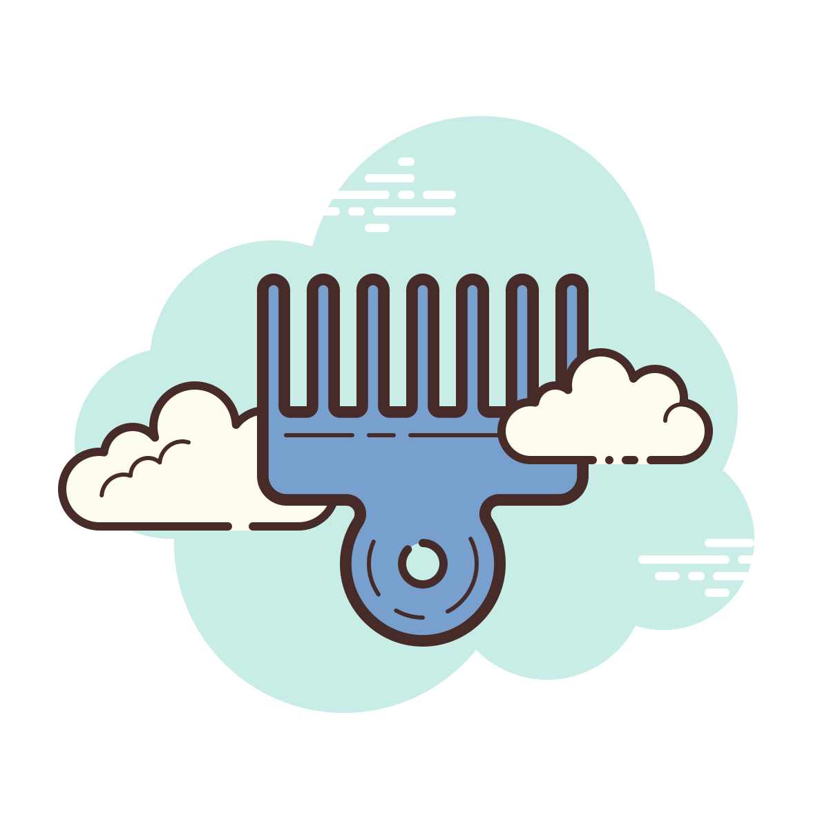 cloud style afro pick icon