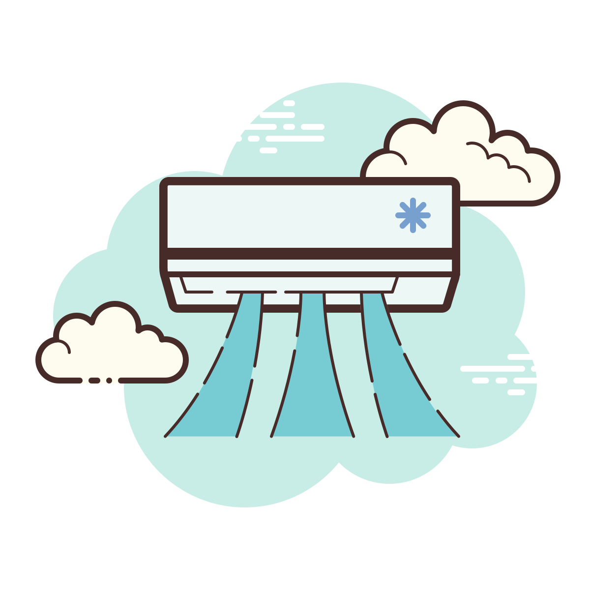 cloud style air conditioner icon