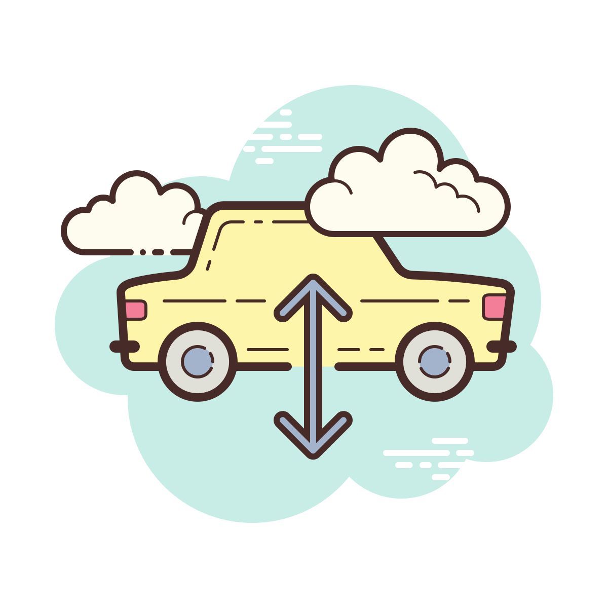 cloud style avviso di sospensione pneumatica icon