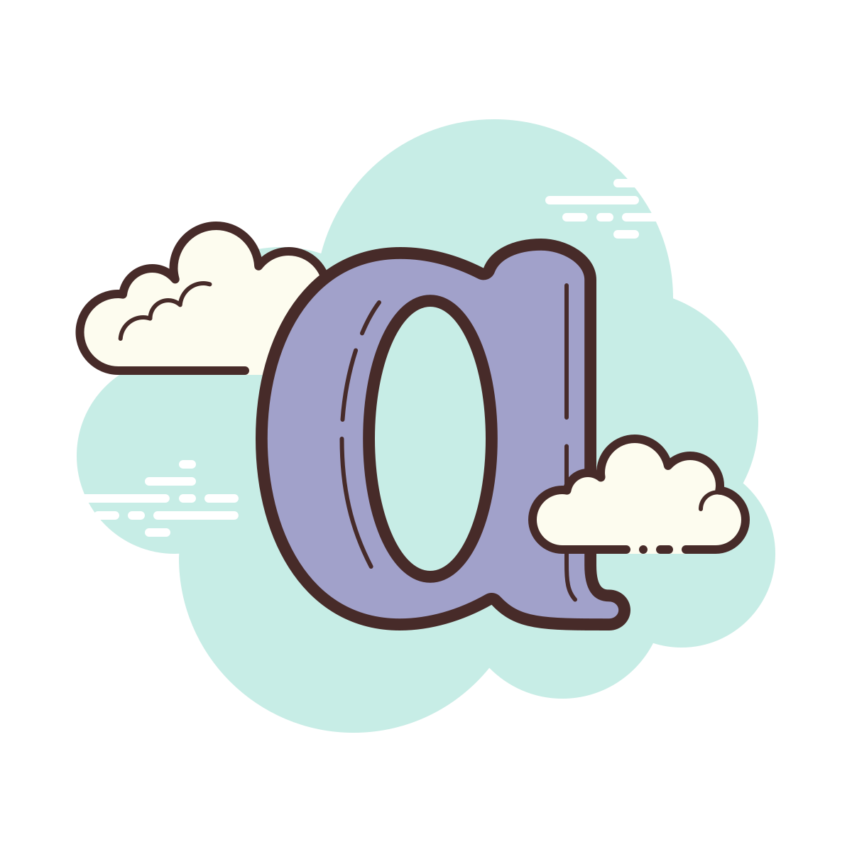 cloud style alpha icon