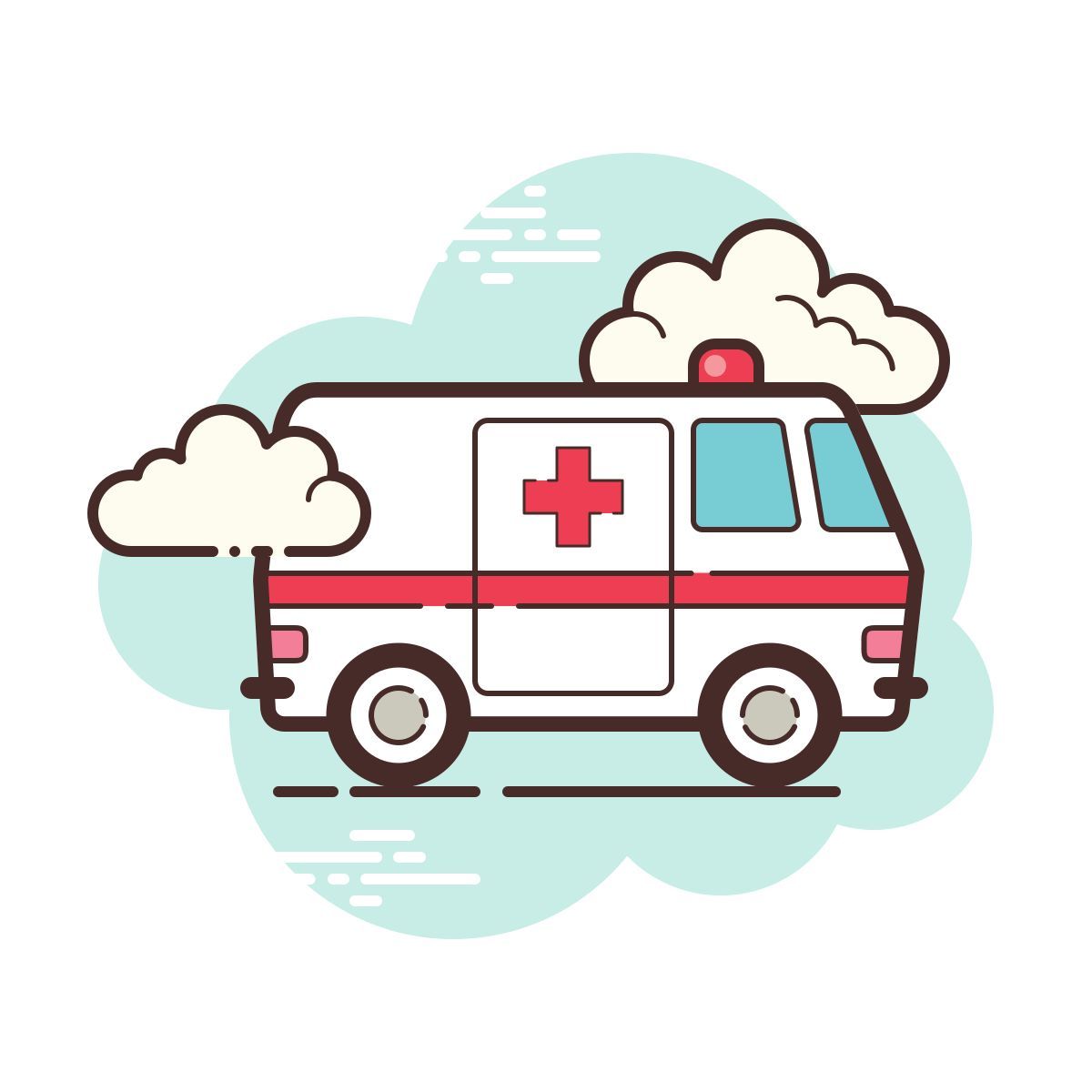 cloud style ambulance icon