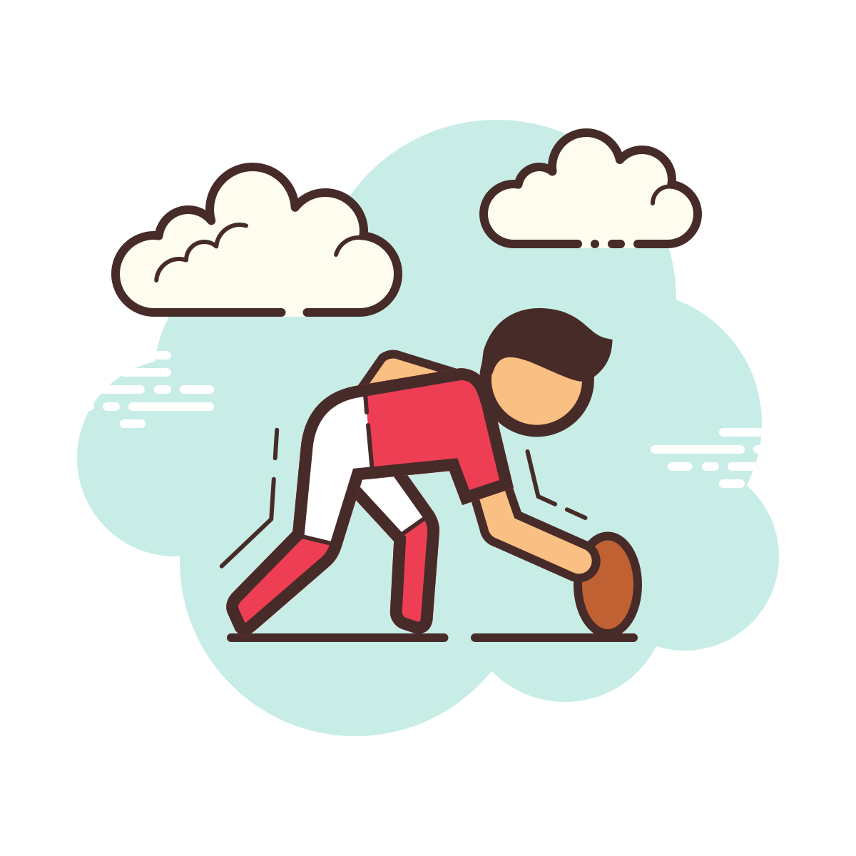 cloud style american football player icon