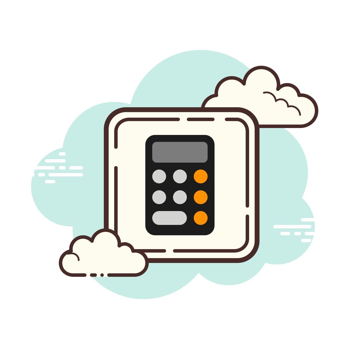 cloud style taschenrechner icon