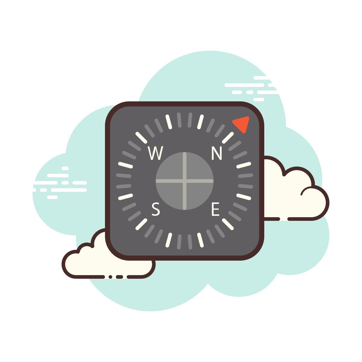 cloud style 사과나침반 icon