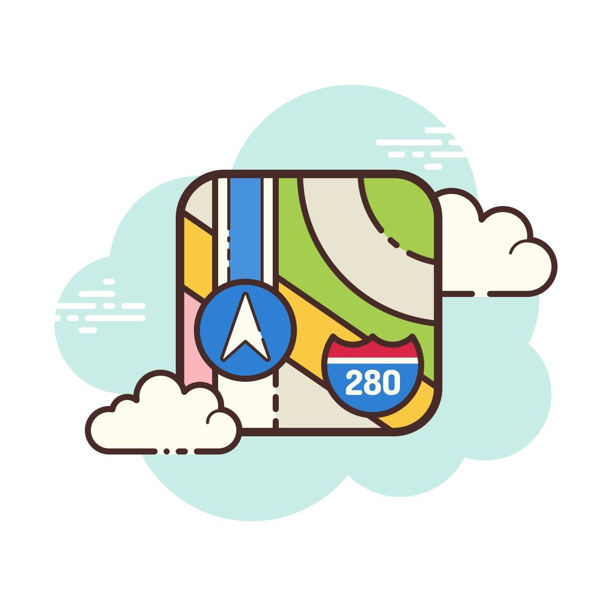 cloud style 苹果地图 icon