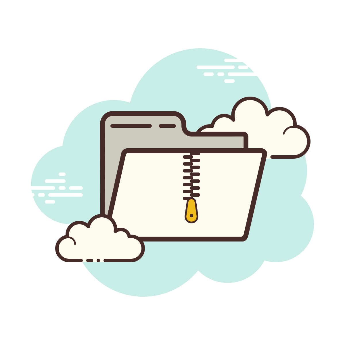 cloud style archive folder icon