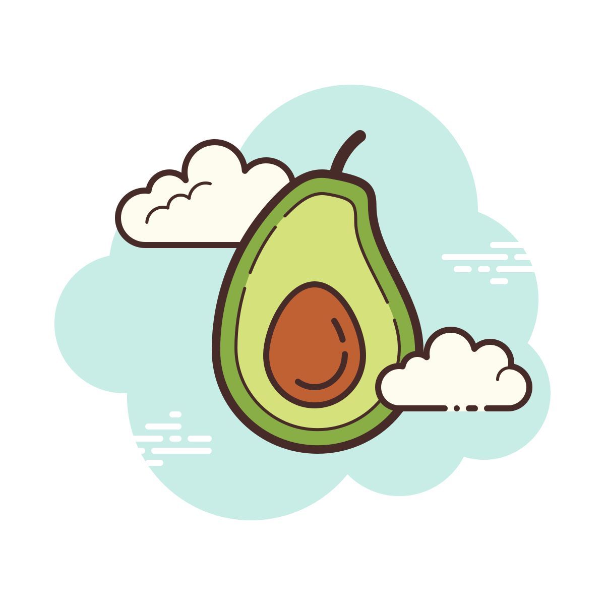 cloud style avocado icon