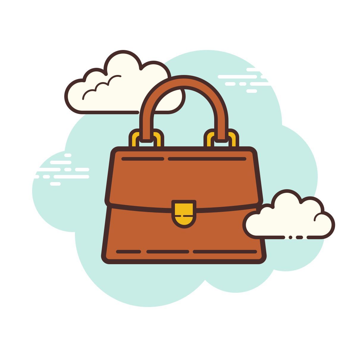 cloud style tasche vorderansicht icon