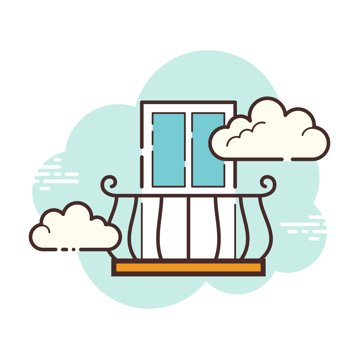 cloud style balcony icon