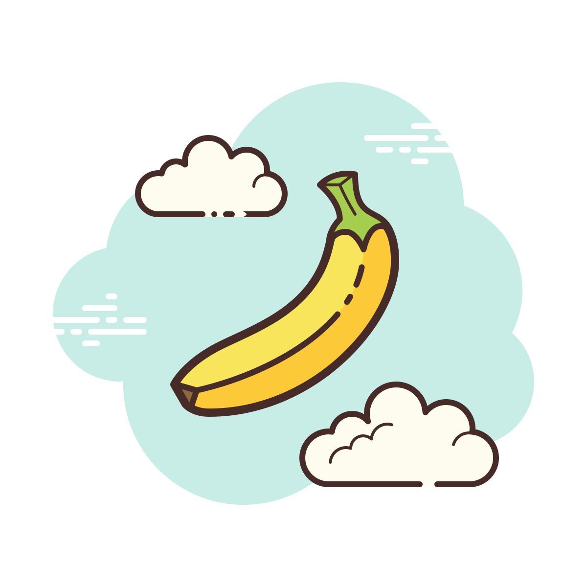 cloud style 바나나 icon