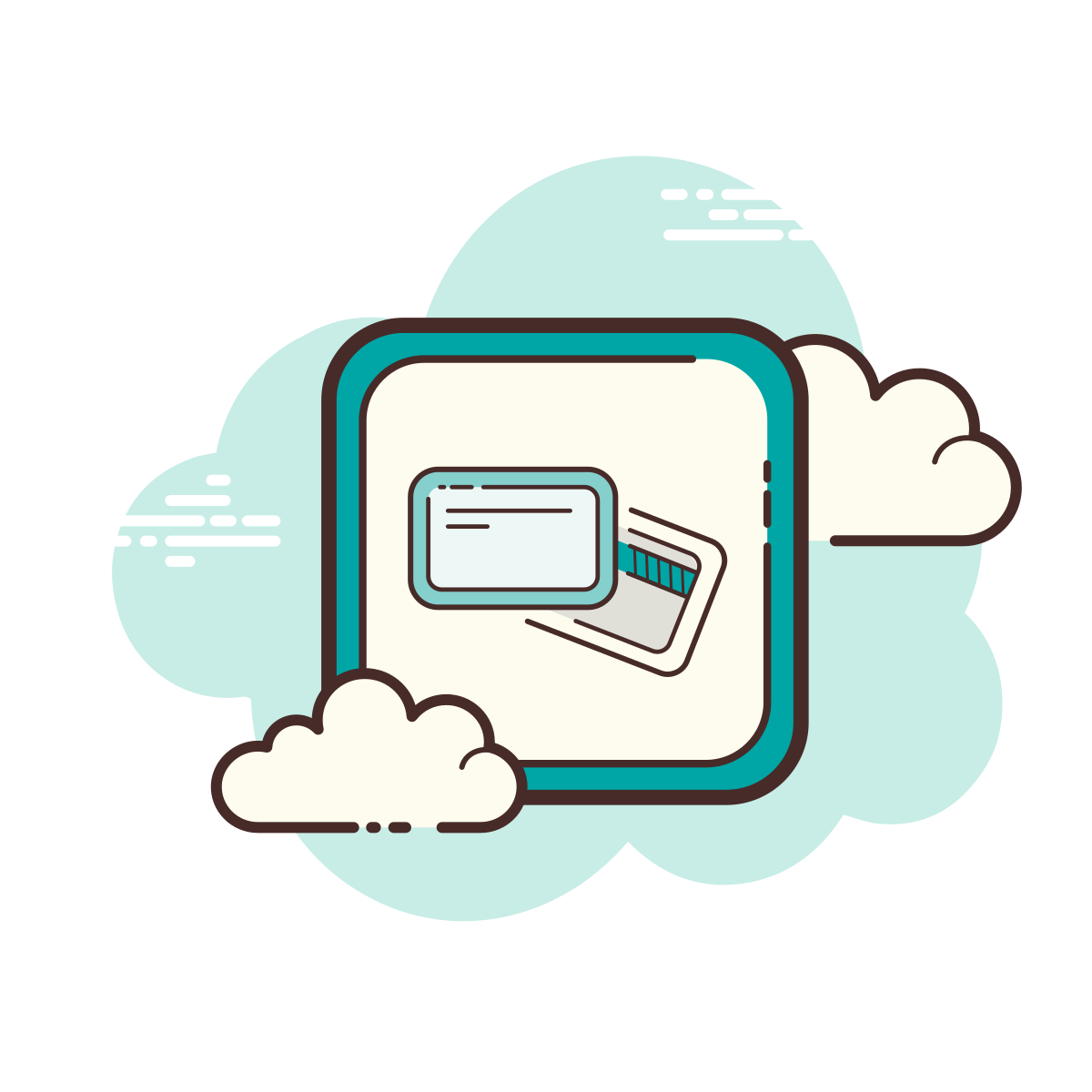 cloud style bank cards icon