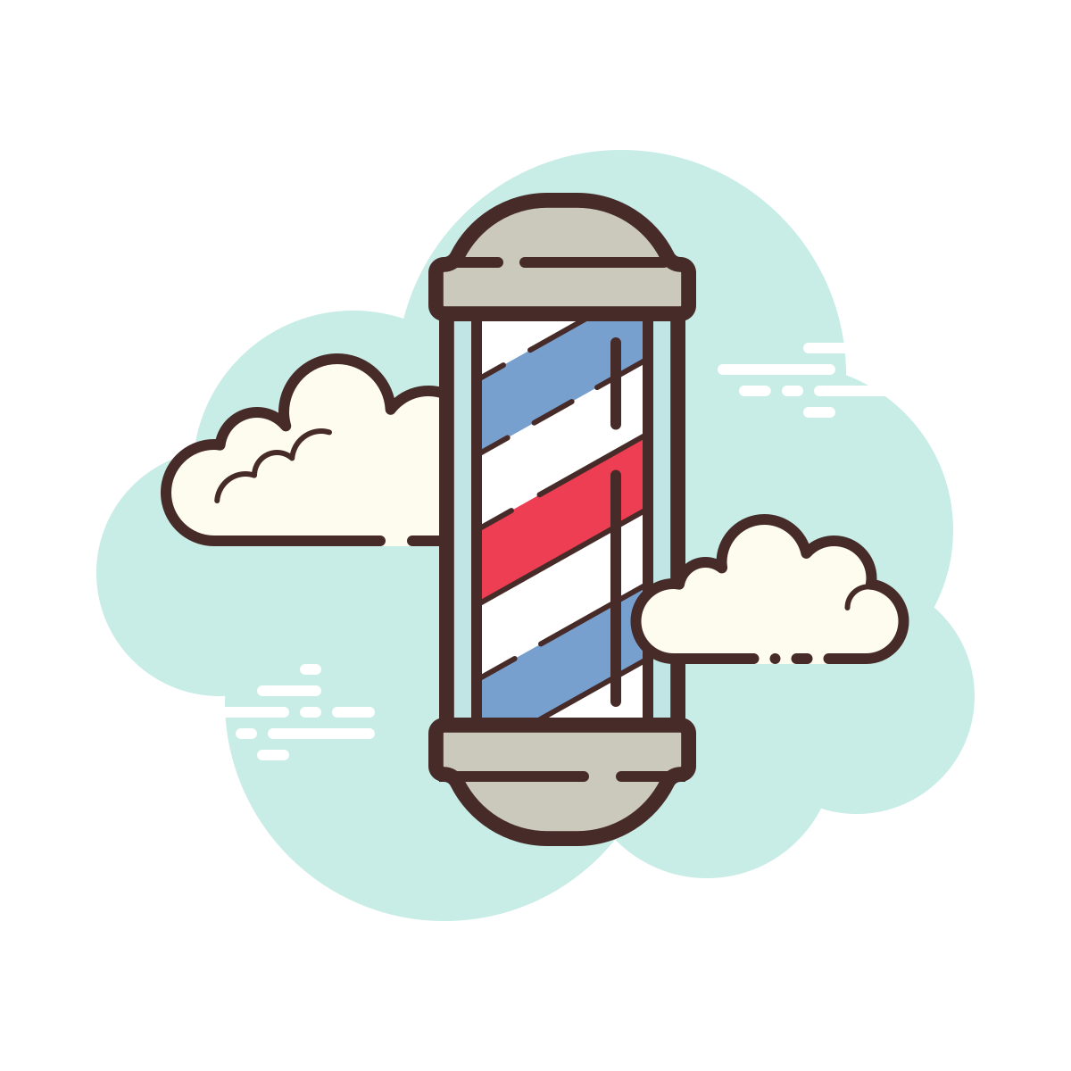 cloud style barber pole icon