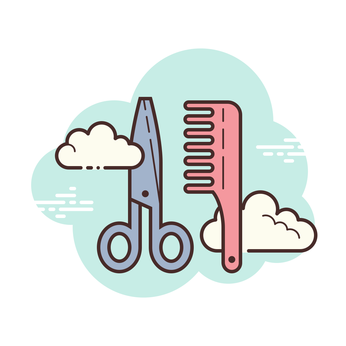 cloud style barbershop icon