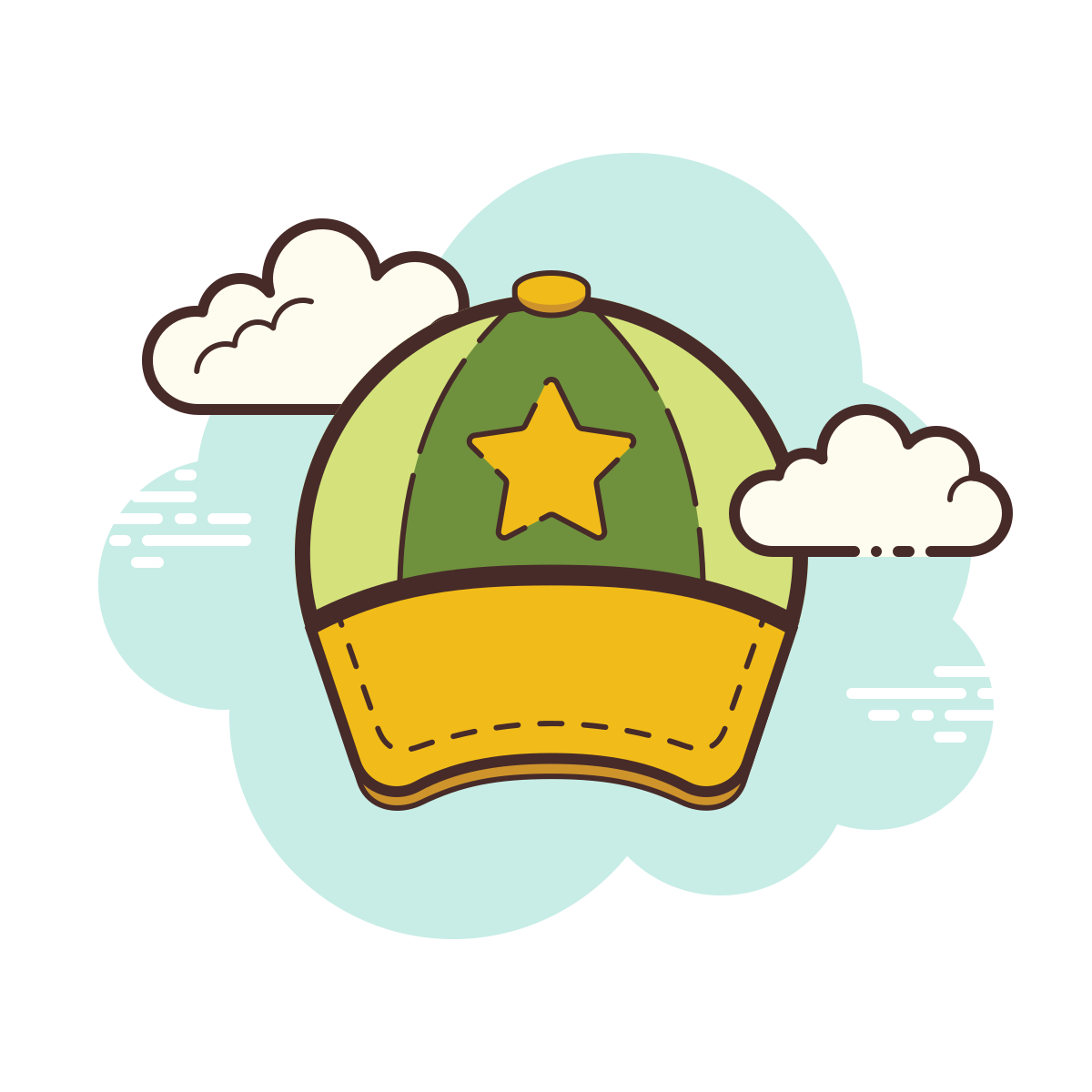 cloud style baseball cap icon