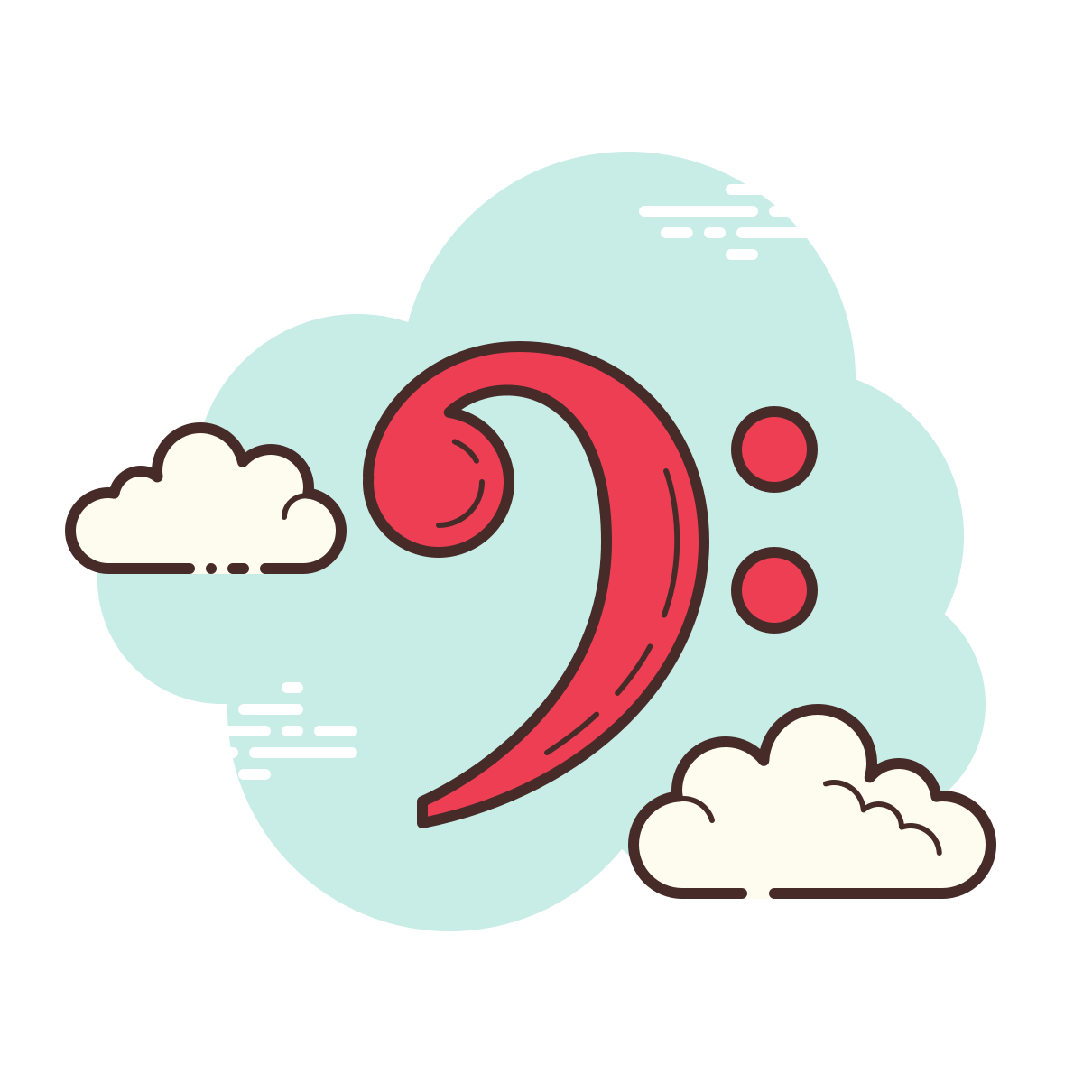 cloud style bass clef icon