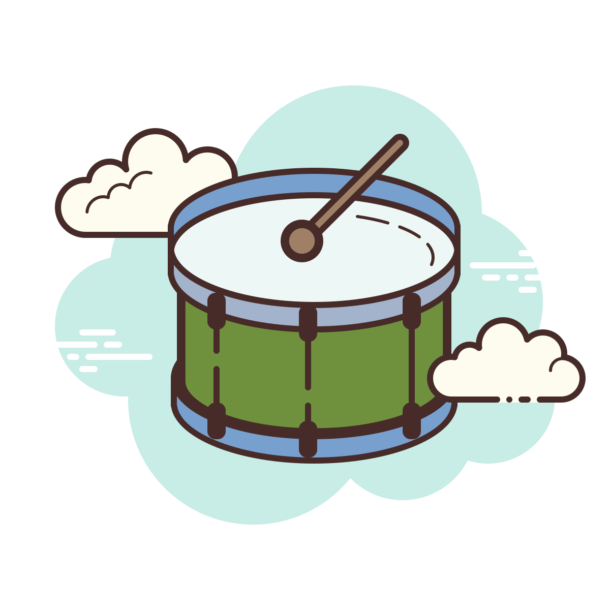 cloud style bass drum icon