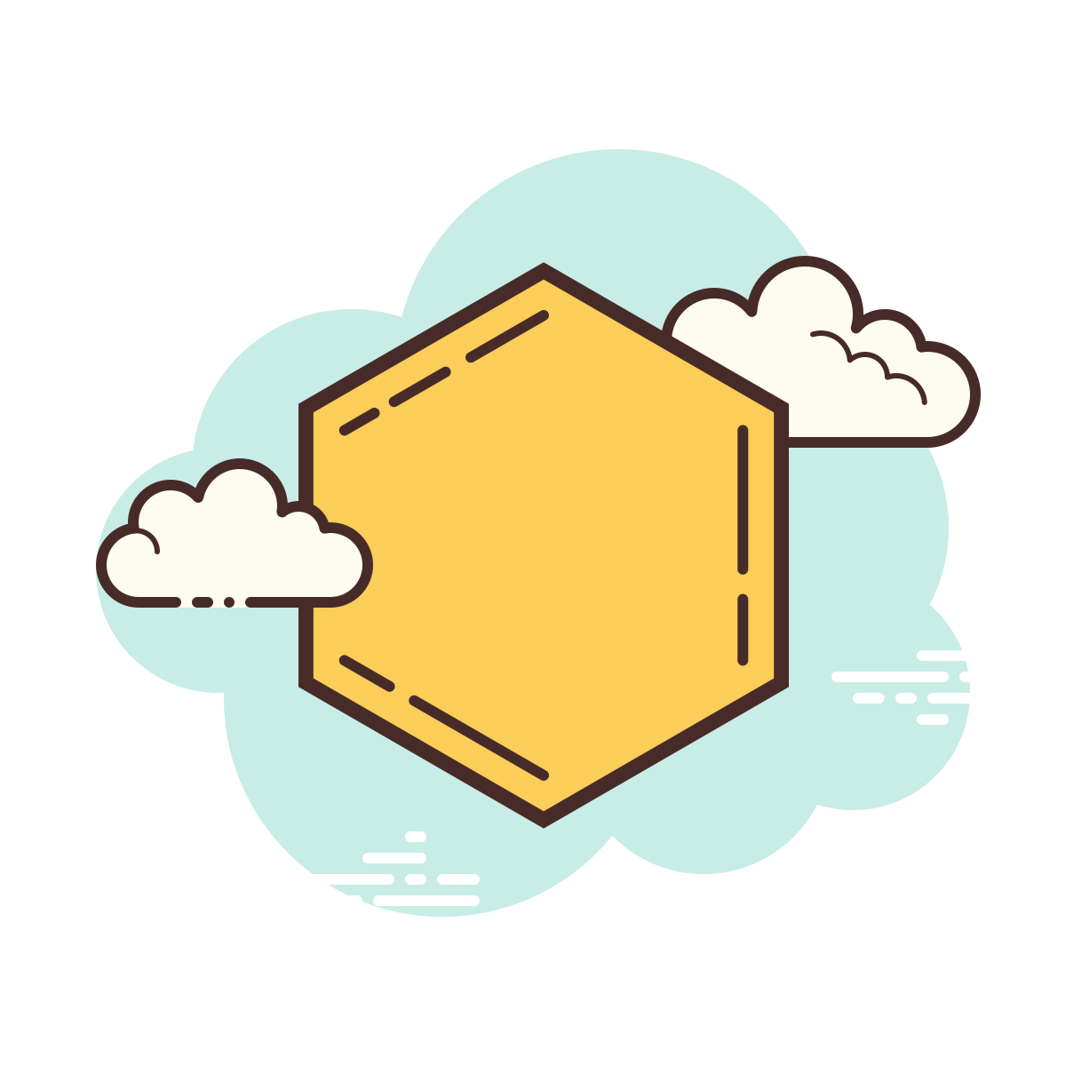 cloud style benzene ring icon