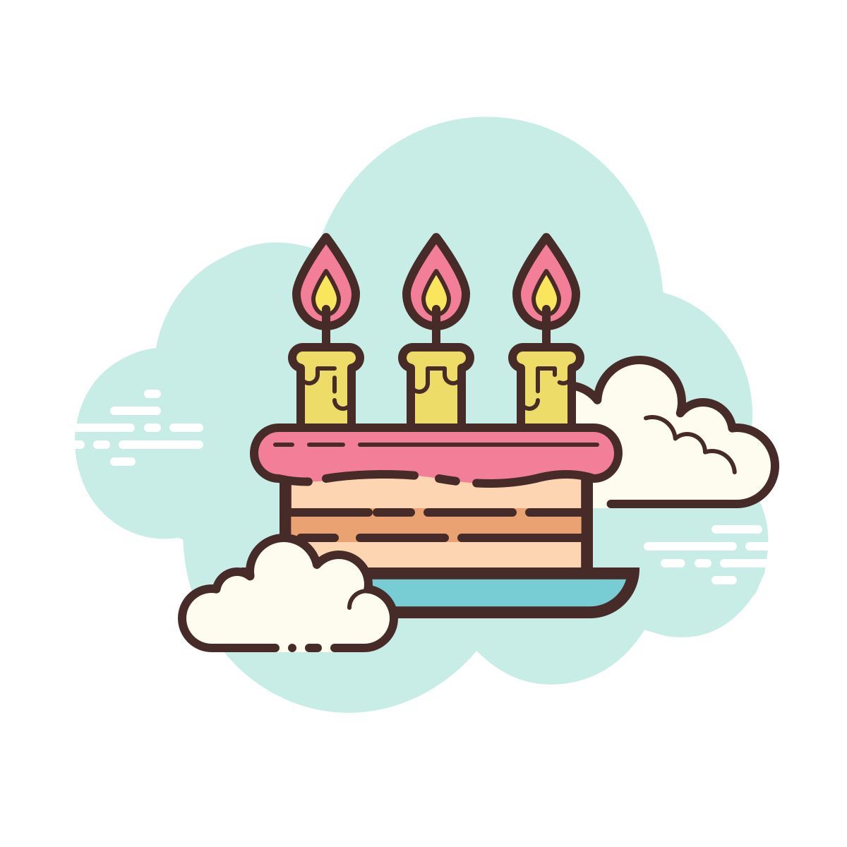 cloud style compleanno icon