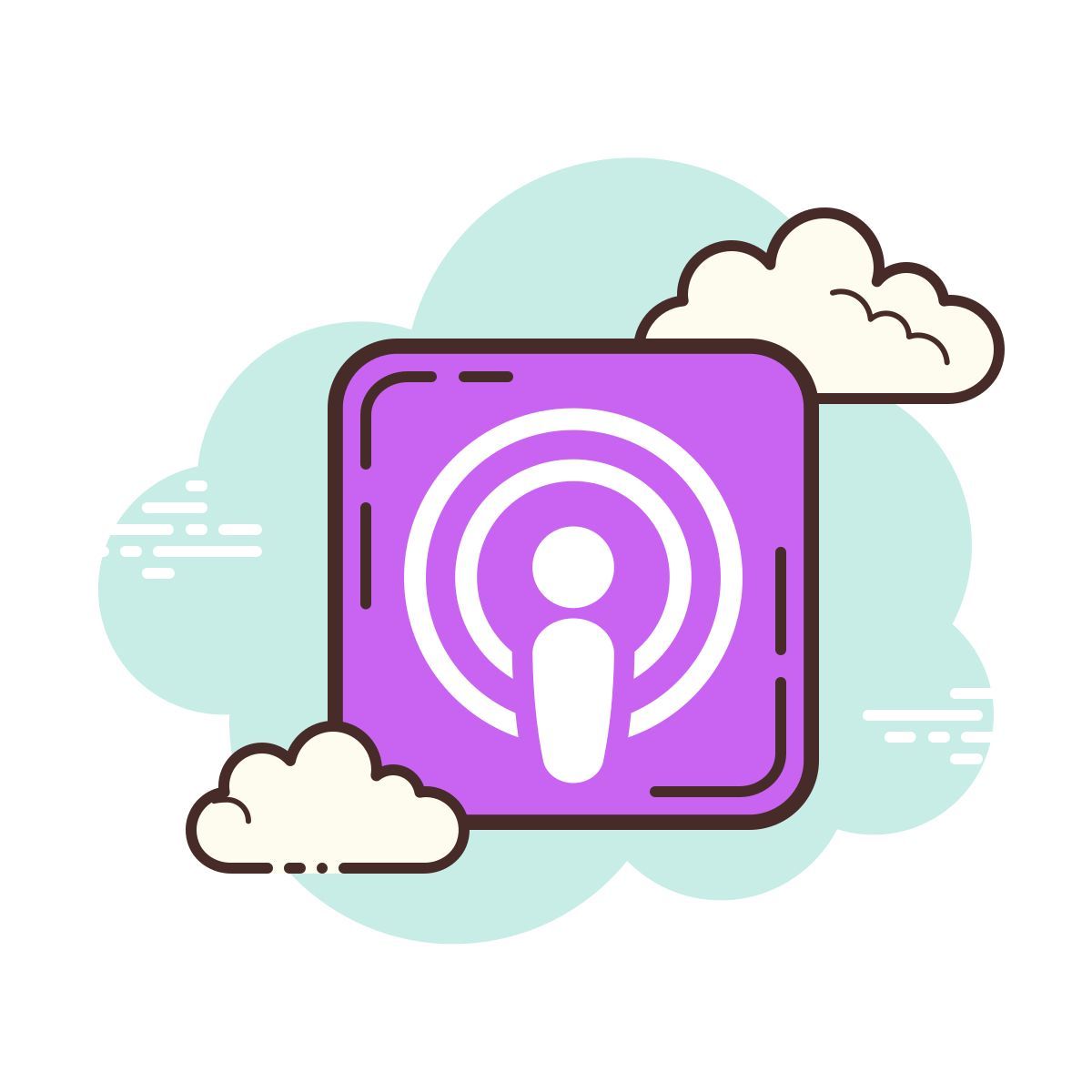 cloud style procurar podcasts icon