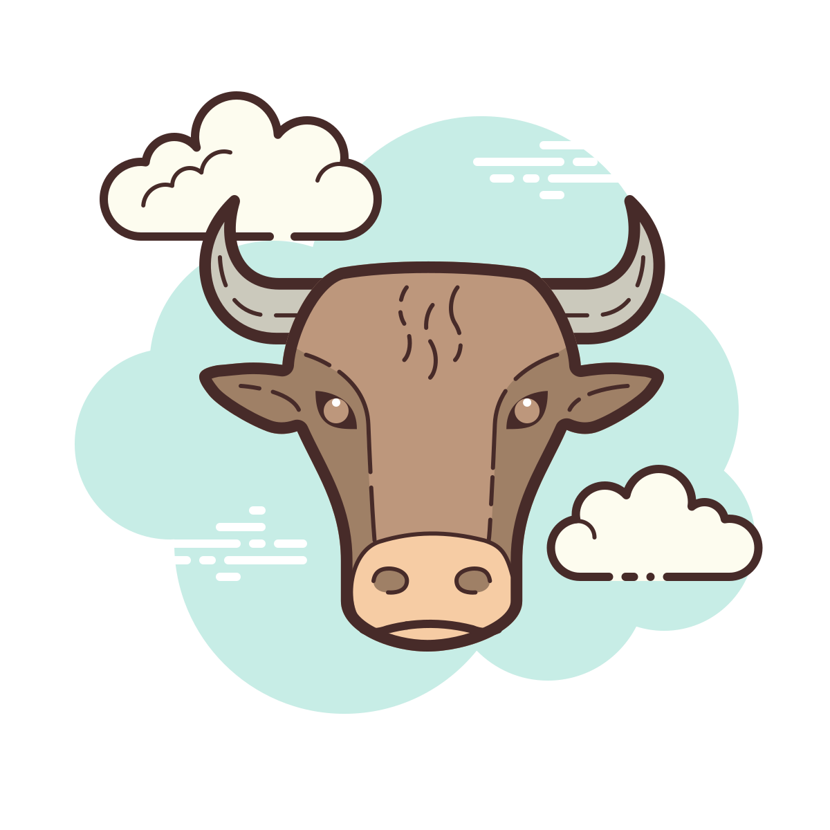 cloud style bull icon