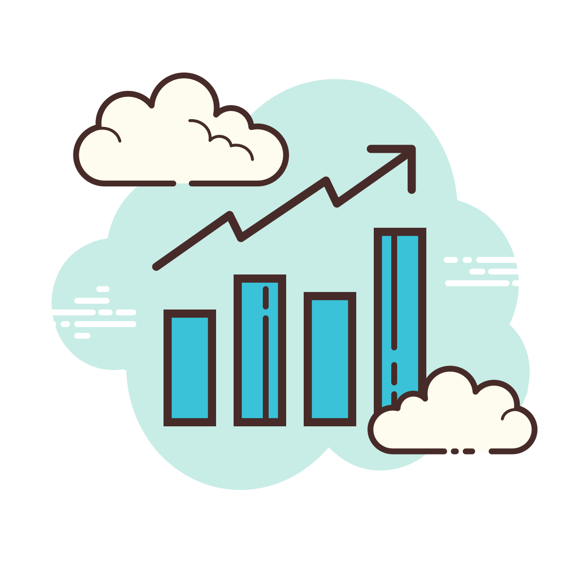 cloud style bullish icon