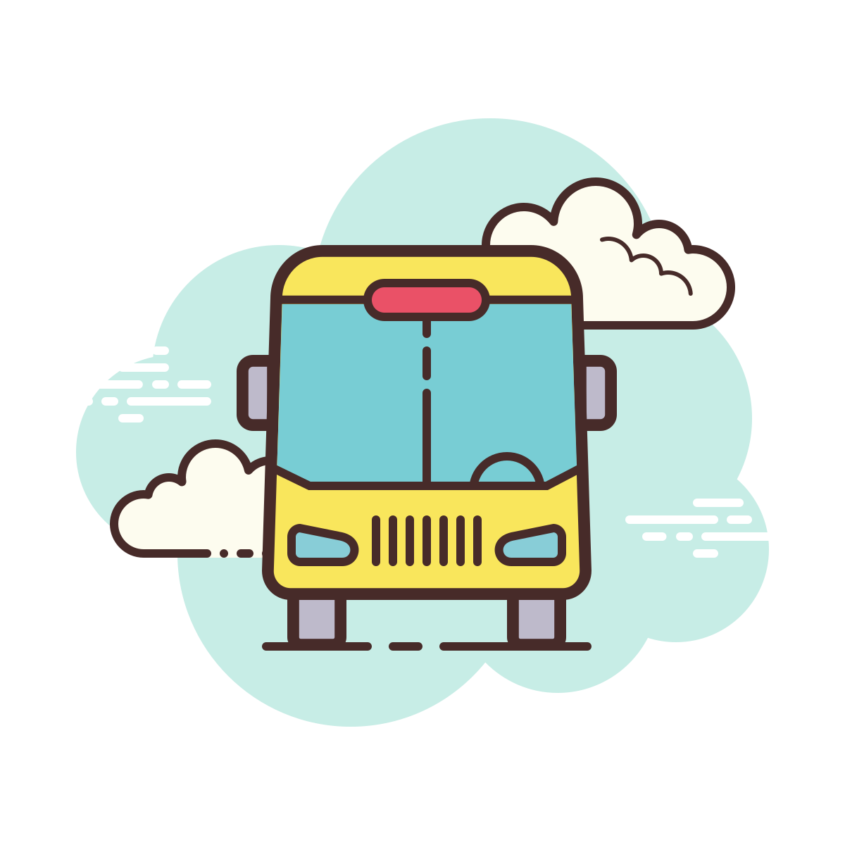 cloud style bus icon