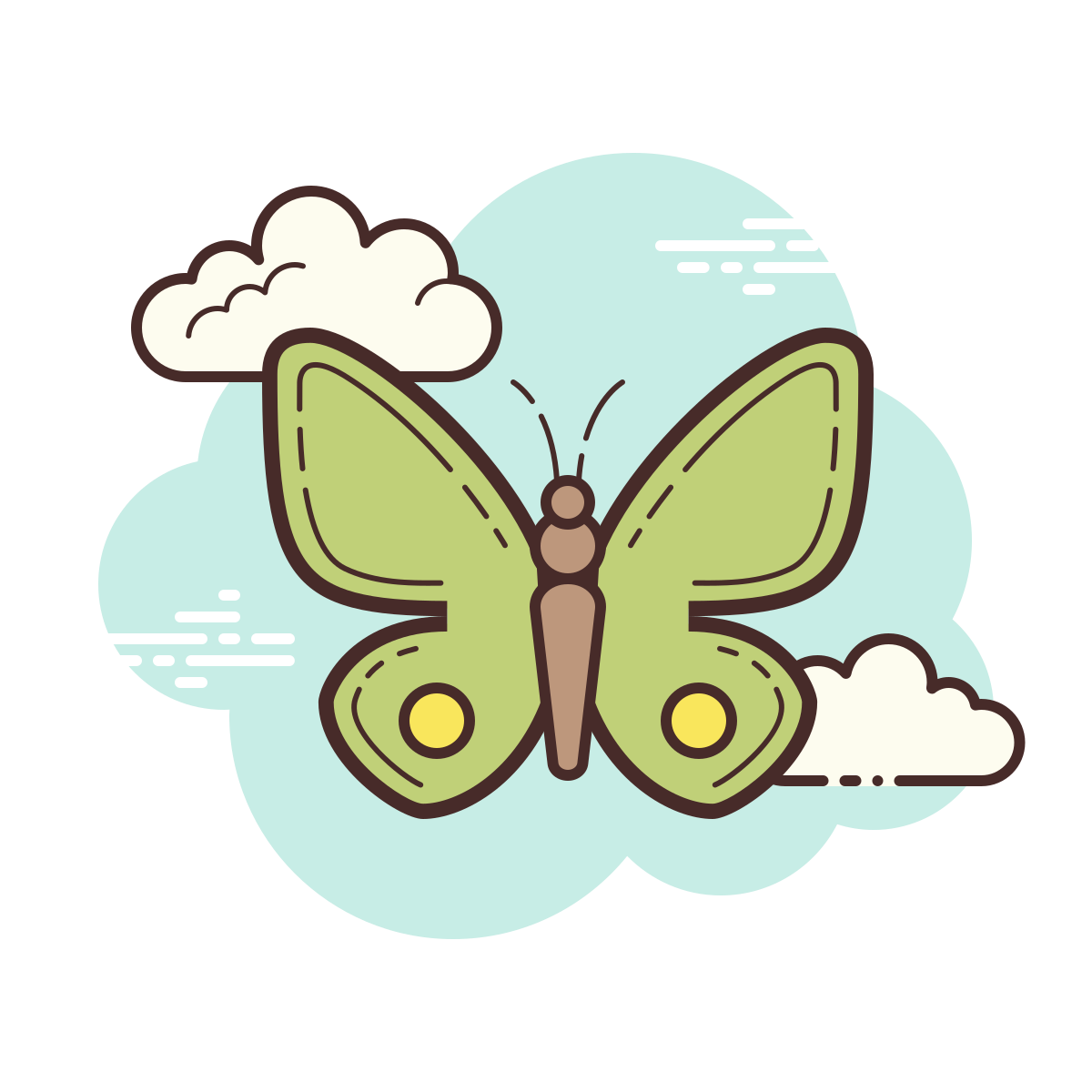 cloud style butterfly icon
