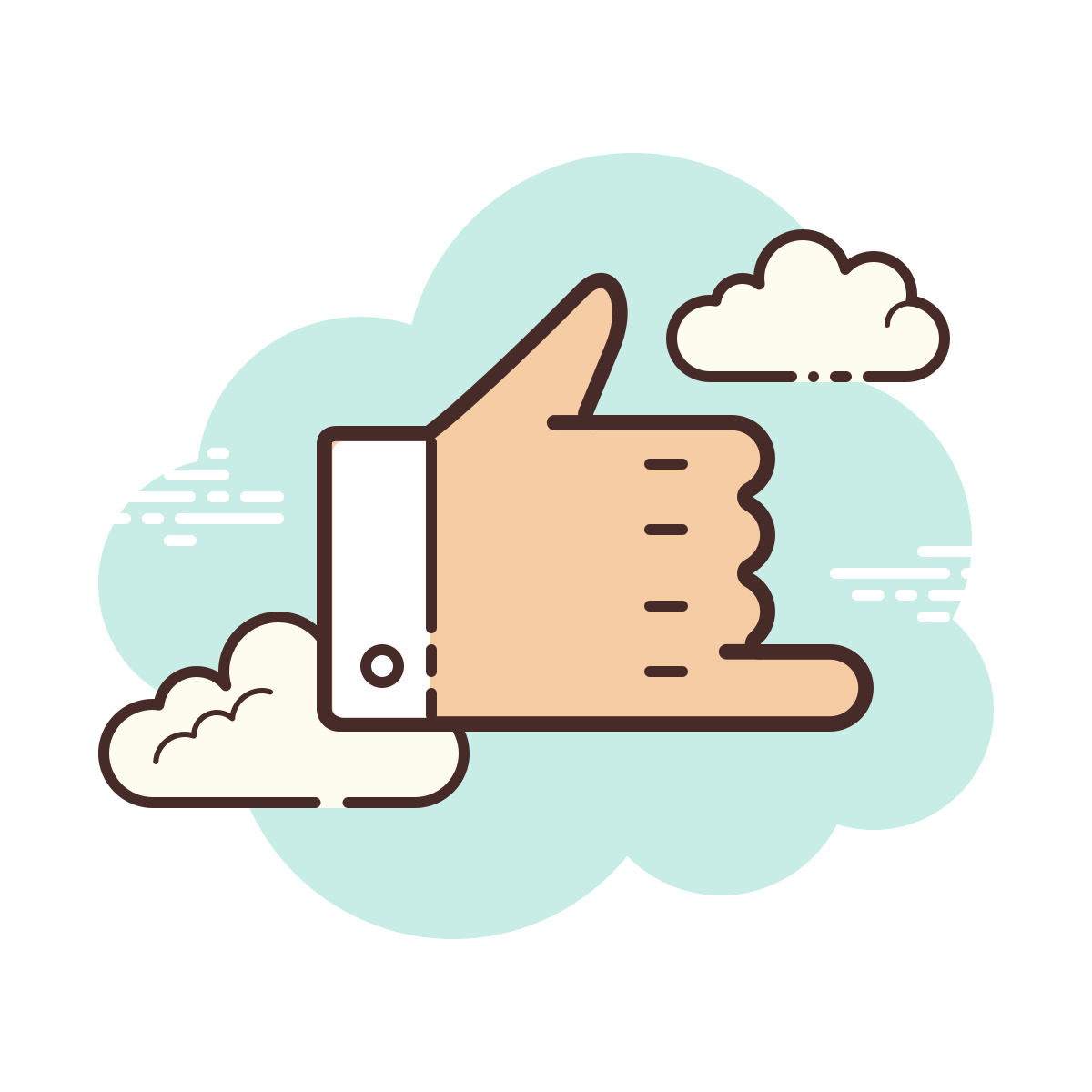 cloud style call me icon