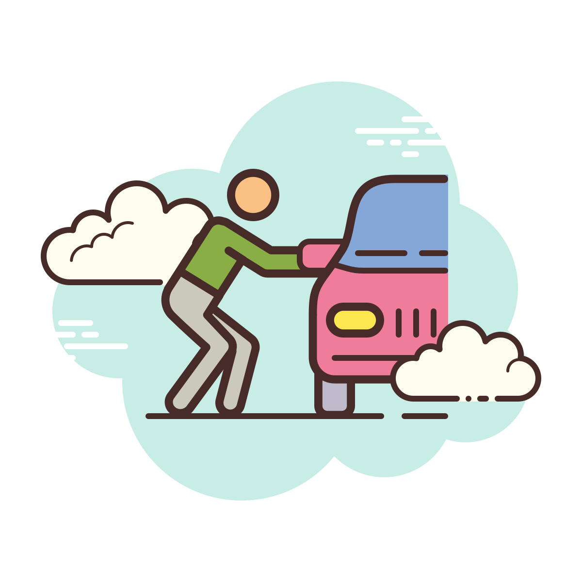 cloud style car theft icon
